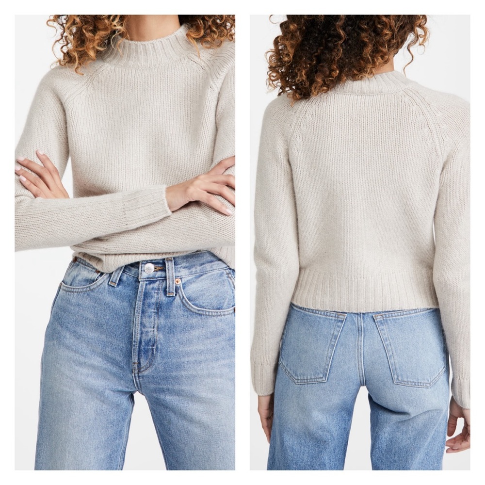 Vince Shrunken Mock Neck Cashmere Sweater NWT!